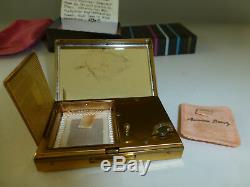 Vintage Reuge Musical Minature Music Box Powder Compact Case (WATCH VIDEO)