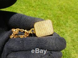 Vintage Reuge Musical Miniature Music Box Charm Gold Gilt Case With Chain