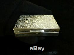 Vintage Reuge Musical Miniature Music Box Powder Compact Sterling Silver Case