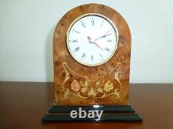Vintage Reuge (Romance) Music Box Clock Italy Inlay Wood Case (Watch The Video)