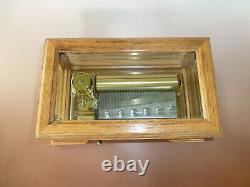 Vintage Reuge Romance Sainte Croix 72 Keys Music Box Wooden & Crystal Glass Case