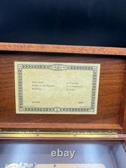 Vintage Reuge Saint Croix Swiss Music Box Wood Inlay 3 Songs Works #35074