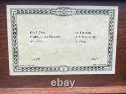 Vintage Reuge Saint Croix Swiss Music Box Wood Inlay 3 Songs Works #35074