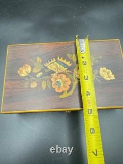 Vintage Reuge Saint Croix Swiss Music Box Wood Inlay 3 Songs Works #35074