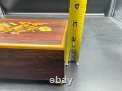 Vintage Reuge Saint Croix Swiss Music Box Wood Inlay 3 Songs Works #35074