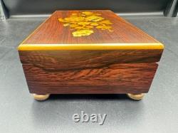 Vintage Reuge Saint Croix Swiss Music Box Wood Inlay 3 Songs Works #35074
