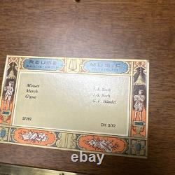 Vintage Reuge Saint Croix Swiss Music Box Wood Inlay 3 Songs Works #37202