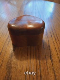 Vintage Reuge Saint Croix Switzerland Wooden Heart Shaped Music Box WORKS