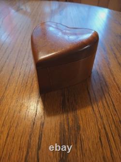 Vintage Reuge Saint Croix Switzerland Wooden Heart Shaped Music Box WORKS