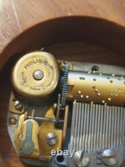 Vintage Reuge Saint Croix Switzerland Wooden Heart Shaped Music Box WORKS