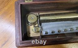 Vintage Reuge Saint-Croix Wooden Music Box 3/72 Plays Mozart Swiss Made Hear
