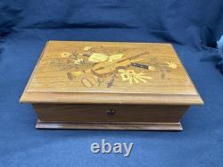 Vintage Reuge Saint-Croix Wooden Music Box 4/50 Made In Switzerland