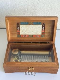 Vintage Reuge Sainte-Croix 6/41 Swiss Music Box Plays Ave Maria + 5 Works