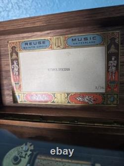 Vintage Reuge Sainte Croix Music Box Made In Switerland Edelweiss 1/36 READ DIS