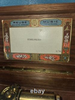 Vintage Reuge Sainte Croix Music Box Made In Switerland Edelweiss 1/36 READ DIS