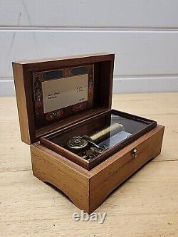 Vintage Reuge Sainte Croix Swiss Clock Work Music Box 2/50 Edelweiss