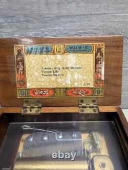 Vintage Reuge Sainte-Croix Swiss Music Box 3/50 3 Songs Vienna City Dreams