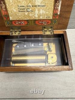 Vintage Reuge Sainte-Croix Swiss Music Box 3/50 3 Songs Vienna City Dreams