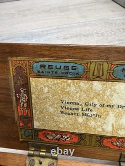 Vintage Reuge Sainte-Croix Swiss Music Box 3/50 3 Songs Vienna City Dreams