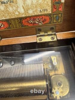 Vintage Reuge Sainte-Croix Swiss Music Box 3/50 3 Songs Vienna City Dreams