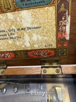 Vintage Reuge Sainte-Croix Swiss Music Box 3/50 3 Songs Vienna City Dreams