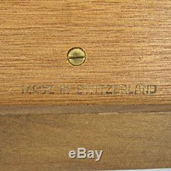Vintage Reuge Sainte-Croix Wooden Music Box 4/50 Colorful Inlaid Lid Working