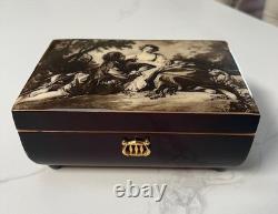 Vintage Reuge Sainte Croix Wooden Music Box EDELWEISS LARA'S THEME