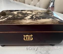 Vintage Reuge Sainte Croix Wooden Music Box EDELWEISS LARA'S THEME