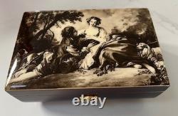 Vintage Reuge Sainte Croix Wooden Music Box EDELWEISS LARA'S THEME