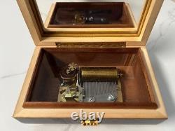 Vintage Reuge Sainte Croix Wooden Music Box EDELWEISS LARA'S THEME