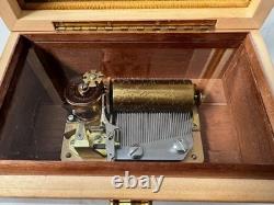 Vintage Reuge Sainte Croix Wooden Music Box EDELWEISS LARA'S THEME