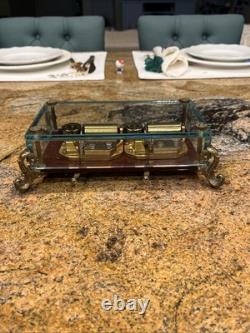 Vintage Reuge San Francisco Dual Player Crystal Glass Music Box. Rare