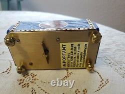 Vintage Reuge Singing Bird Automaton Enamel Music Box Very Nice Condition