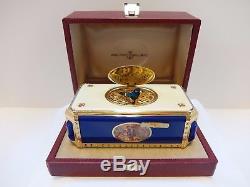 Vintage Reuge Singing Bird Box Automaton Clock Music Box (watch The Video)