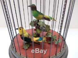 Vintage Reuge Singing Bird Cage Music Box Clockwork Automaton (watch The Video)
