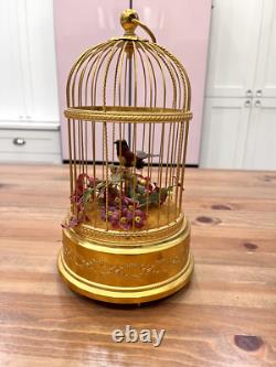 Vintage Reuge Singing Bird Music Box Switzerland WORKING EXCELLENT (Watch Video)
