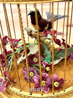 Vintage Reuge Singing Bird Music Box Switzerland WORKING EXCELLENT (Watch Video)