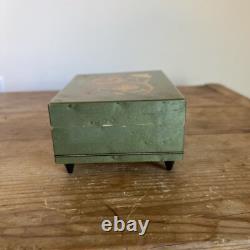 Vintage Reuge Sorentto Italian Floral Inlaid Jewelry Music Box Serenade Schubert