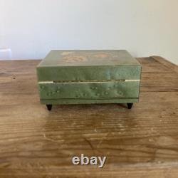 Vintage Reuge Sorentto Italian Floral Inlaid Jewelry Music Box Serenade Schubert