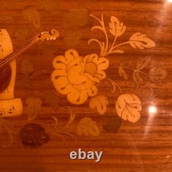 Vintage Reuge Sorrento Inlaid Italian Music Jewelry Box withkey Love Story Edelwei