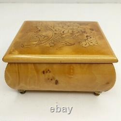 Vintage Reuge Sorrento Inlaid Music Box Italy Floral Camelot Swiss Movement