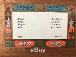 Vintage Reuge St. Croix Swiss 4/50 Wood Music Box Mozart / Bach