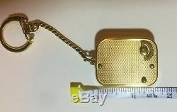 Vintage Reuge Ste-Croix Gold-Tone Music Box with Key Chain, Swiss Made