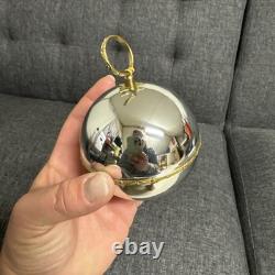 Vintage Reuge Ste Croix Music Box Ball Christmas Ornament Working Silent Night