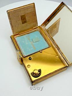 Vintage Reuge Ste Croix Music Box Musical Powder Compact Case Elgin American