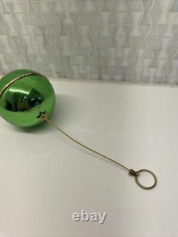 Vintage Reuge Ste Croix Swiss Green Musical Ball Ornament Silent Night Fantastc