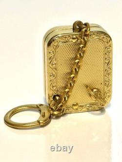Vintage Reuge Ste-Croix Swiss Music Box Keychain Gold-Tone Wind-Up Works