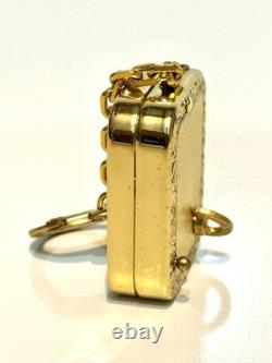 Vintage Reuge Ste-Croix Swiss Music Box Keychain Gold-Tone Wind-Up Works Vintage Reuge Ste-Croix Swiss Music Box Keychain Gold-Tone Wind-Up Works