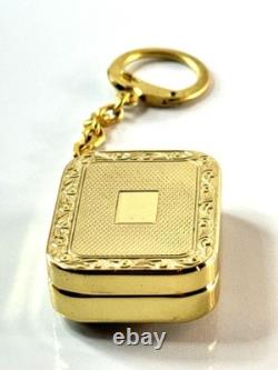 Vintage Reuge Ste-Croix Swiss Music Box Keychain Gold-Tone Wind-Up Works