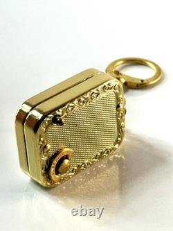 Vintage Reuge Ste-Croix Swiss Music Box Keychain Gold-Tone Wind-Up Works